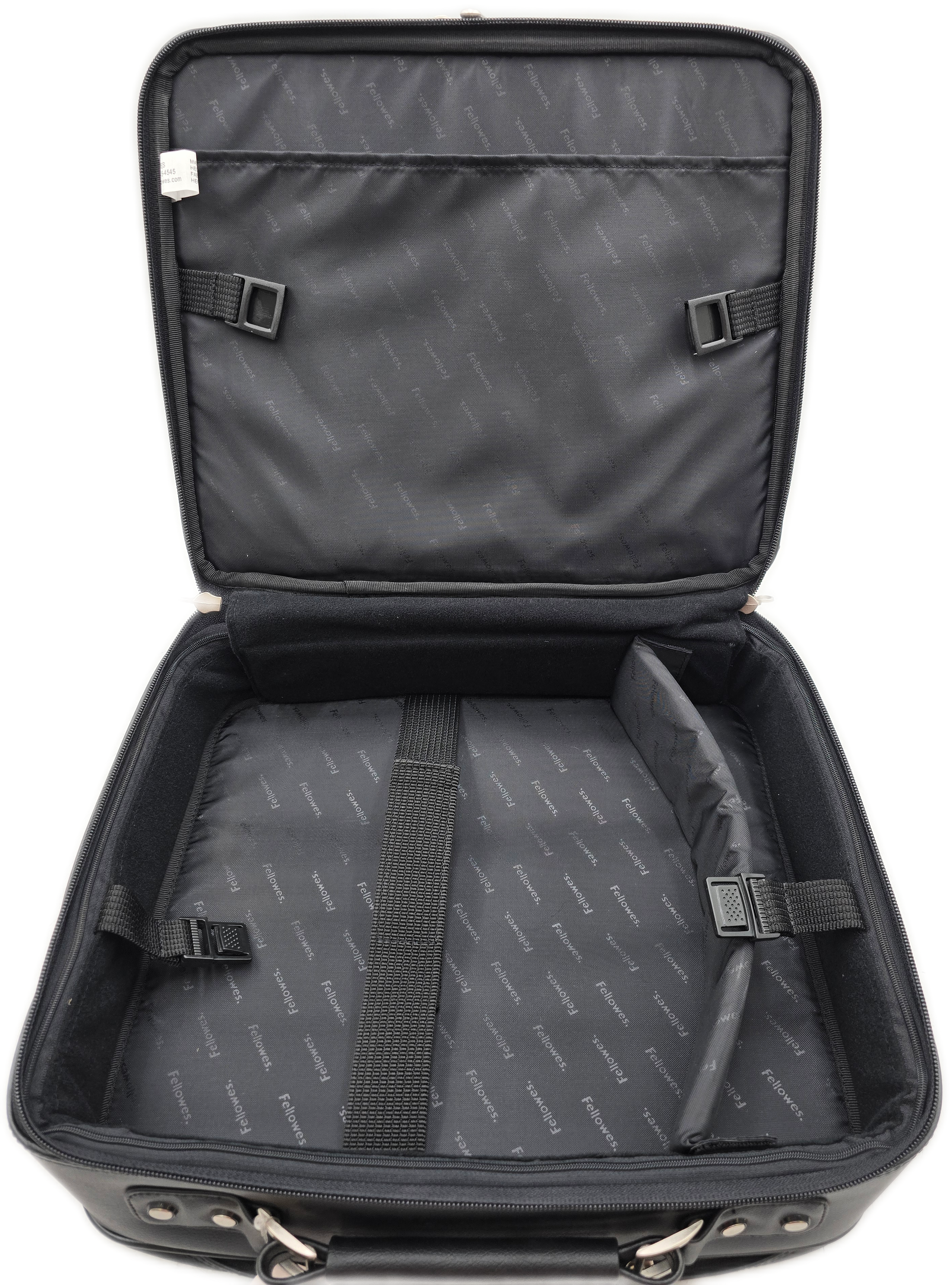 Fellowes Black Leather Wheeled Computer Laptop Briefcase - Picture 3 of 10