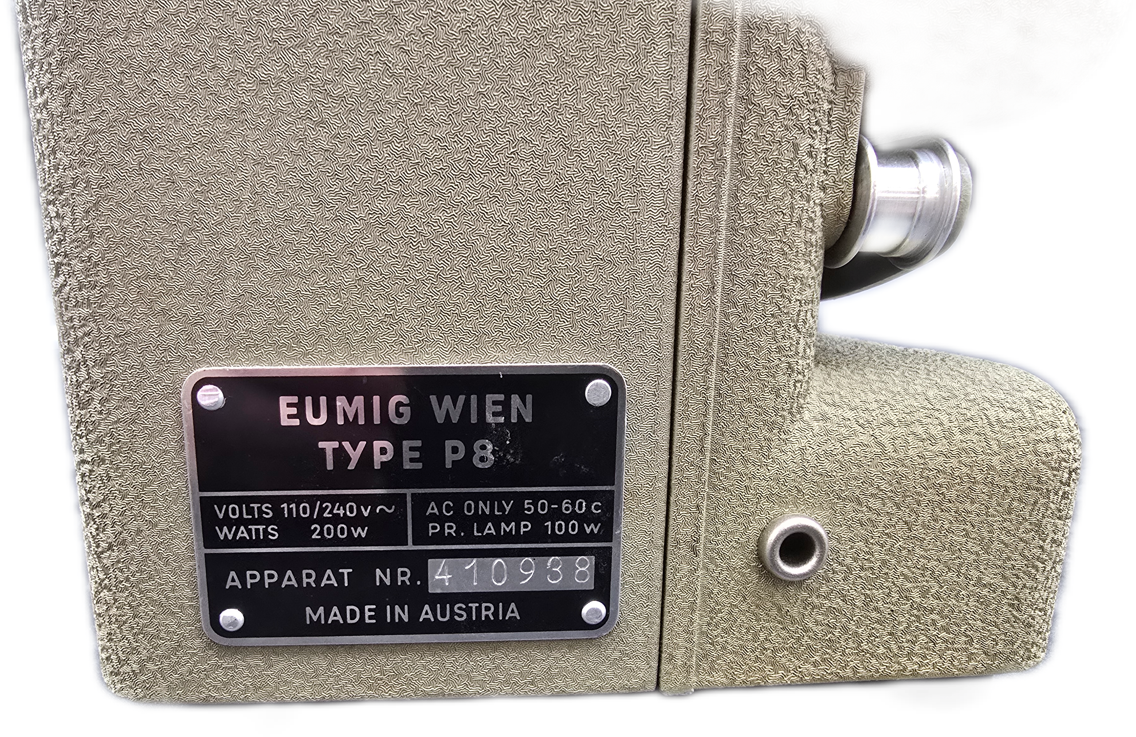 Vintage Eumig Imperial P8 8mm Projector With Case