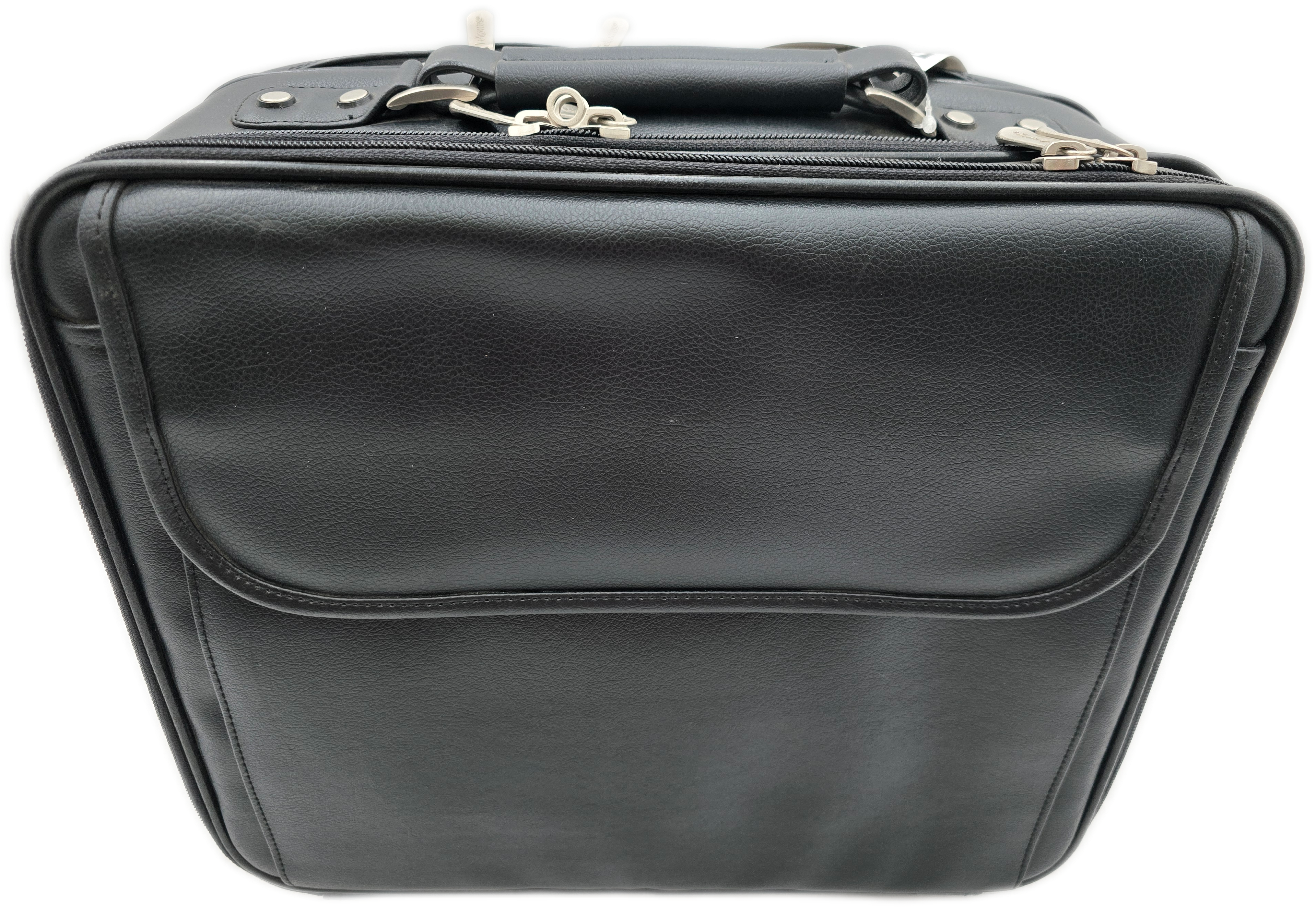 Fellowes Black Leather Wheeled Computer Laptop Briefcase - Picture 1 of 10