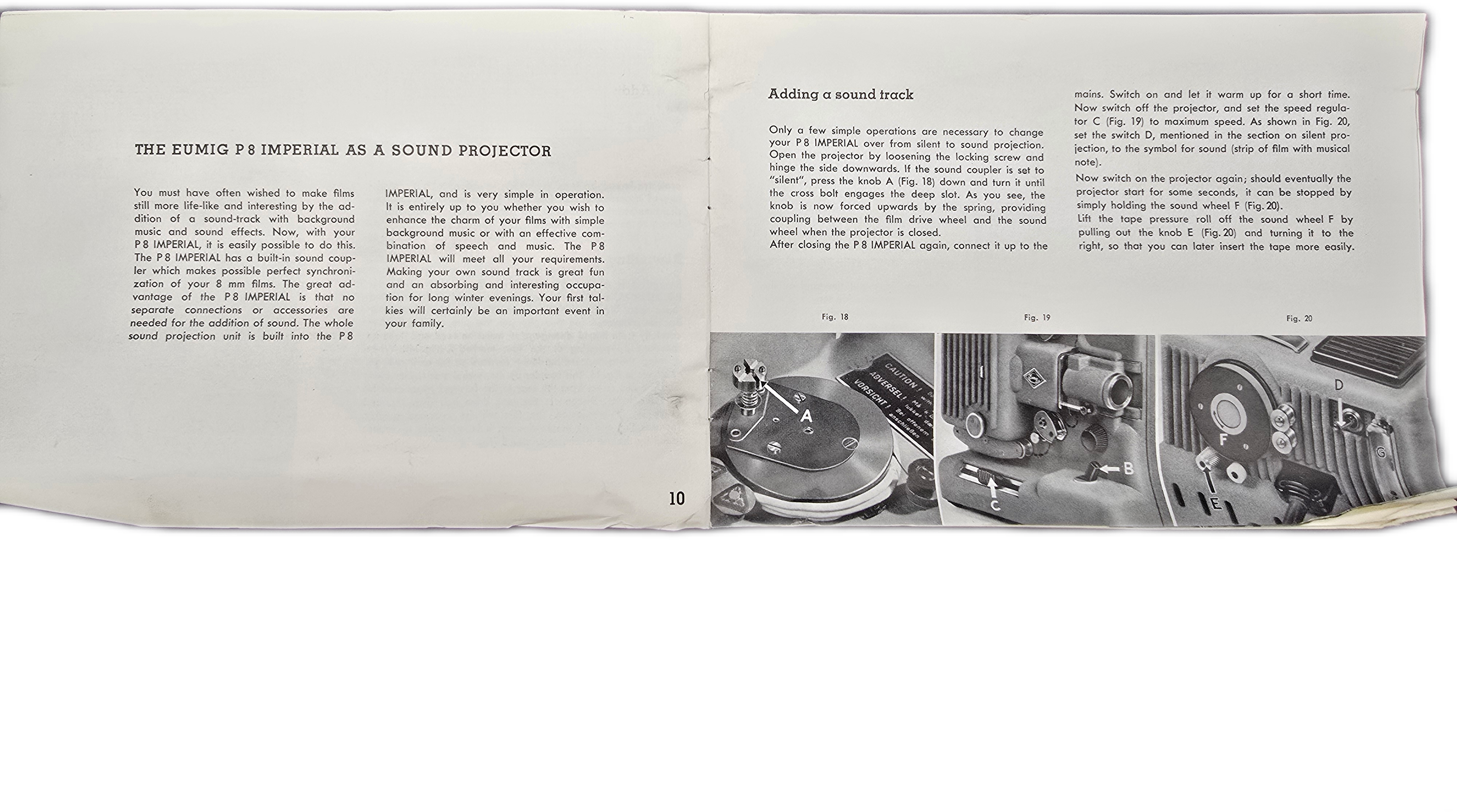 Vintage Eumig Imperial P8 8mm Projector With Case